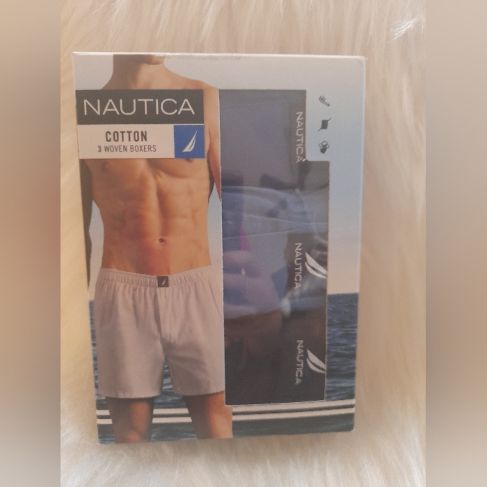 #2 Nautica  cotton 3 mens  woven breif boxer